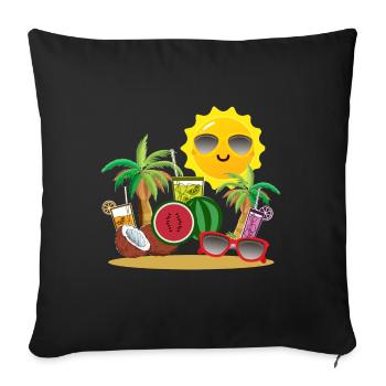 Fête de vacances d'été au soleil - Housse de coussin décorative 45 x 45 cm - noir - Devant
