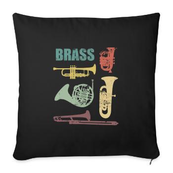 Blechblasinstrumente Brass Trompete Tuba Posaune - Sofakissenbezug 45 x 45 cm - Schwarz - Vorne