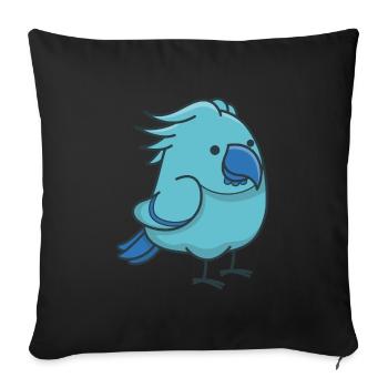 Perroquet Animal Cadeau Oiseau Cockatiel - Housse de coussin décorative 45 x 45 cm - noir - Devant
