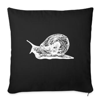 A white snail crawls through nature - Sofa pillowcase 17,3'' x 17,3'' (45 x 45 cm) - black - Front