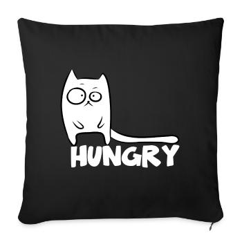 Chats affamés de chat drôle - Housse de coussin décorative 45 x 45 cm - noir - Devant