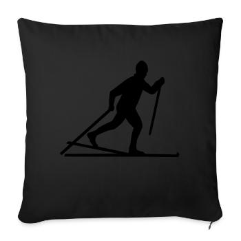 Ski de fond - Housse de coussin décorative 45 x 45 cm - noir - Devant