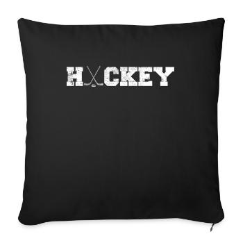 Hockey Icehockey - Sofakissenbezug 45 x 45 cm - Schwarz - Vorne