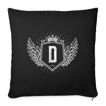 Lettre d armoiries - Housse de coussin décorative 45 x 45 cm - noir - Devant