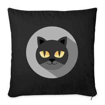 katze katzen Nacht Augen comic cartoon Symbol icon - Sofakissenbezug 45 x 45 cm - Schwarz - Vorne