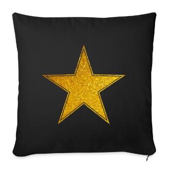 Star Gold Graphic Star - Sofa pillowcase 17,3'' x 17,3'' (45 x 45 cm) - black - Front