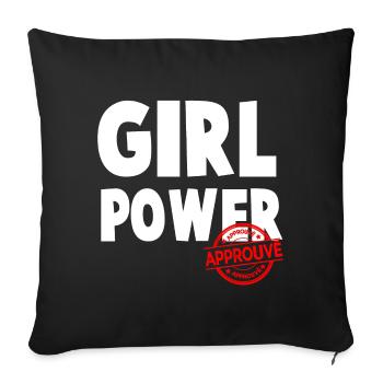 Girl Power Mutiges Drehbuch-Design - Sofakissenbezug 45 x 45 cm - Schwarz - Vorne
