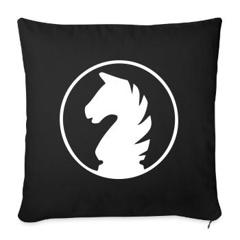 Chess - Horse - Sofa pillowcase 17,3'' x 17,3'' (45 x 45 cm) - black - Front