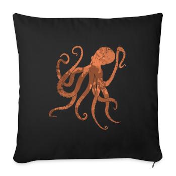 Oktopus - Sofakissenbezug 45 x 45 cm - Schwarz - Vorne