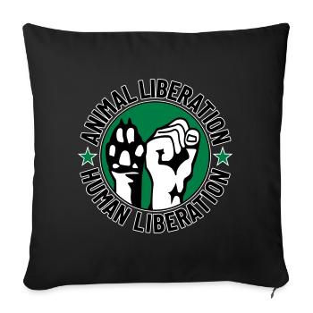 Animal Liberation Human Liberation - Sofa pillowcase 17,3'' x 17,3'' (45 x 45 cm) - black - Front