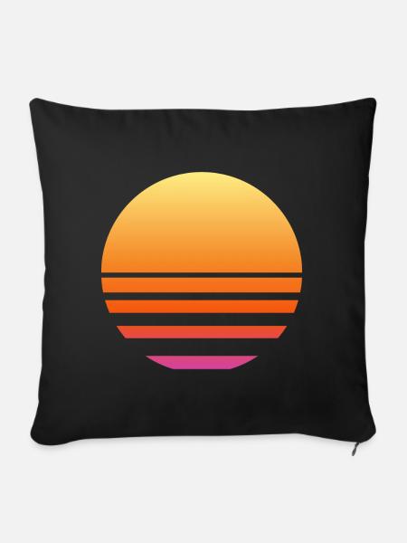 Sonnenuntergang - Sofakissenbezug 45 x 45 cm - Schwarz