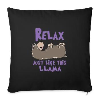 Relax Lama - Sofakissenbezug 45 x 45 cm - Schwarz - Vorne