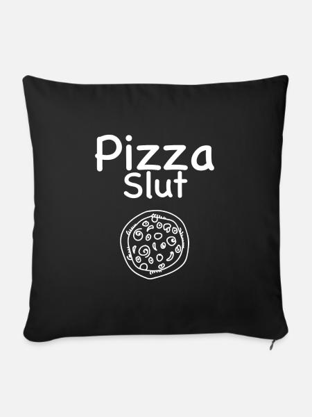 Pizza Süchtig - Sofakissenbezug 45 x 45 cm - Schwarz