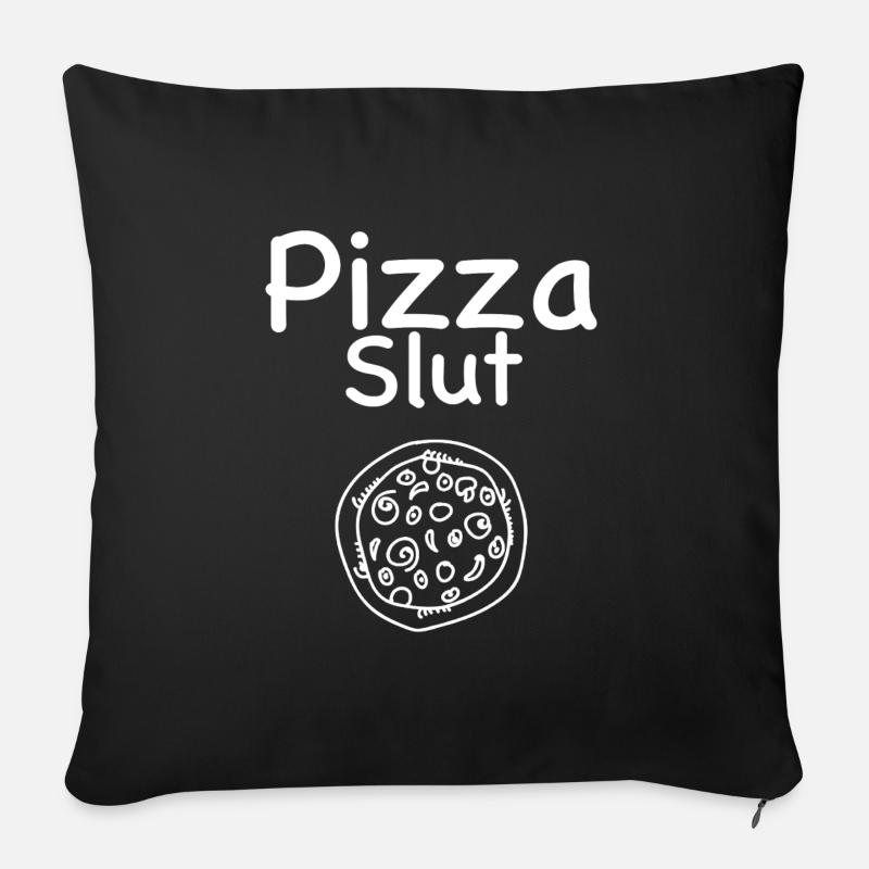 Pizza Süchtig - Sofakissenbezug 45 x 45 cm - Schwarz
