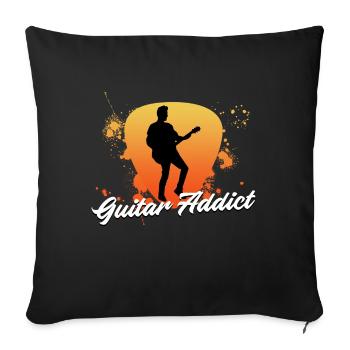 Guitar Addict Gift - Sofa pillowcase 17,3'' x 17,3'' (45 x 45 cm) - black - Front