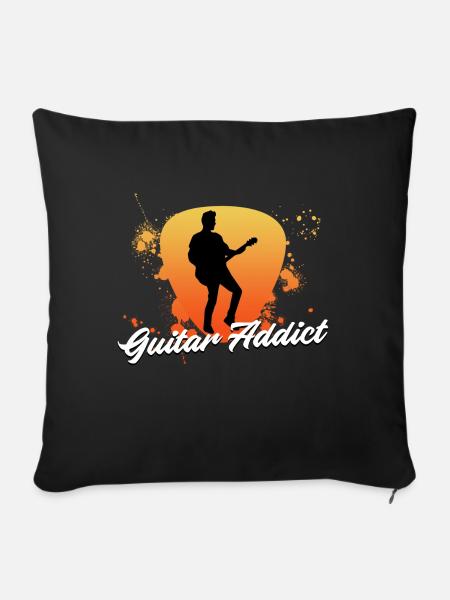 Guitar Addict Geschenk - Sofakissenbezug 45 x 45 cm - Schwarz
