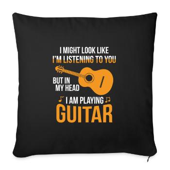 Guitar music gift - Sofa pillowcase 17,3'' x 17,3'' (45 x 45 cm) - black - Front
