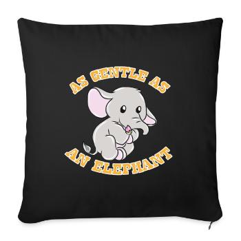 Idée cadeau éléphant - Housse de coussin décorative 45 x 45 cm - noir - Devant