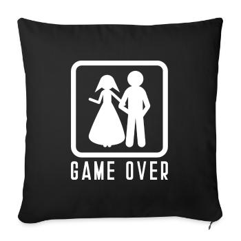 Wedding couple bachelor bachelorette gift - Sofa pillowcase 17,3'' x 17,3'' (45 x 45 cm) - black - Front