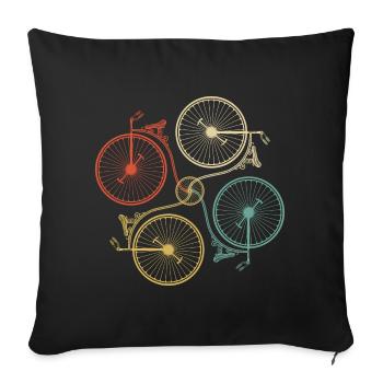 Dégradé de mosaïque de roue - Housse de coussin décorative 45 x 45 cm - noir - Devant