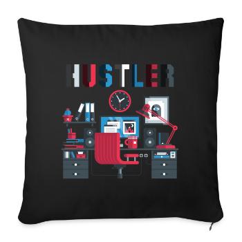 Hustler Arbeitstier - Sofakissenbezug 45 x 45 cm - Schwarz - Vorne