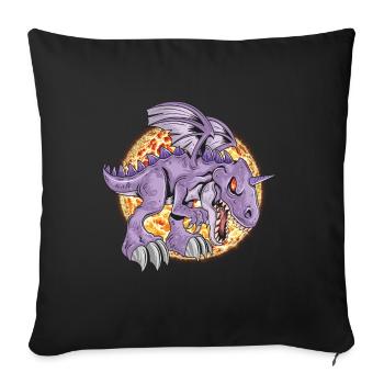 Drache Drachen Feuer Dragon Feuerball Geschenkidee - Sofakissenbezug 45 x 45 cm - Schwarz - Vorne