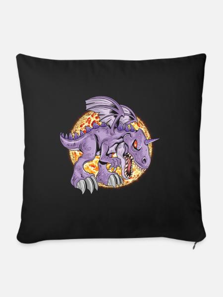 Drache Drachen Feuer Dragon Feuerball Geschenkidee - Sofakissenbezug 45 x 45 cm - Schwarz
