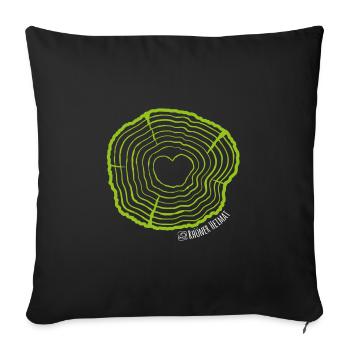 "Baumscheibe" - votre morceau d'arbre de la Rhön. - Housse de coussin décorative 45 x 45 cm - noir - Devant