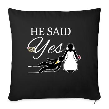 Bachelor bachelorette fête de mariage - Housse de coussin décorative 45 x 45 cm - noir - Devant