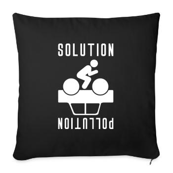 Protection du climat Changement climatique Cadeau Vélo Environnement - Housse de coussin décorative 45 x 45 cm - noir - Devant