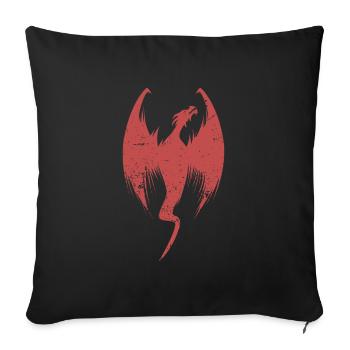 Dragon Fantasy Gift Symbol Mystical Lizard - Sofa pillowcase 17,3'' x 17,3'' (45 x 45 cm) - black - Front