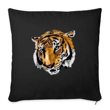 tiger - Sofa pillowcase 17,3'' x 17,3'' (45 x 45 cm) - black - Front
