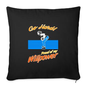Frauen Fitness - Sofakissenbezug 45 x 45 cm - Schwarz - Vorne