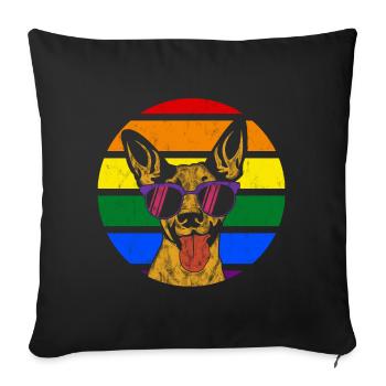 Gay Dog - Sofa pillowcase 17,3'' x 17,3'' (45 x 45 cm) - black - Front
