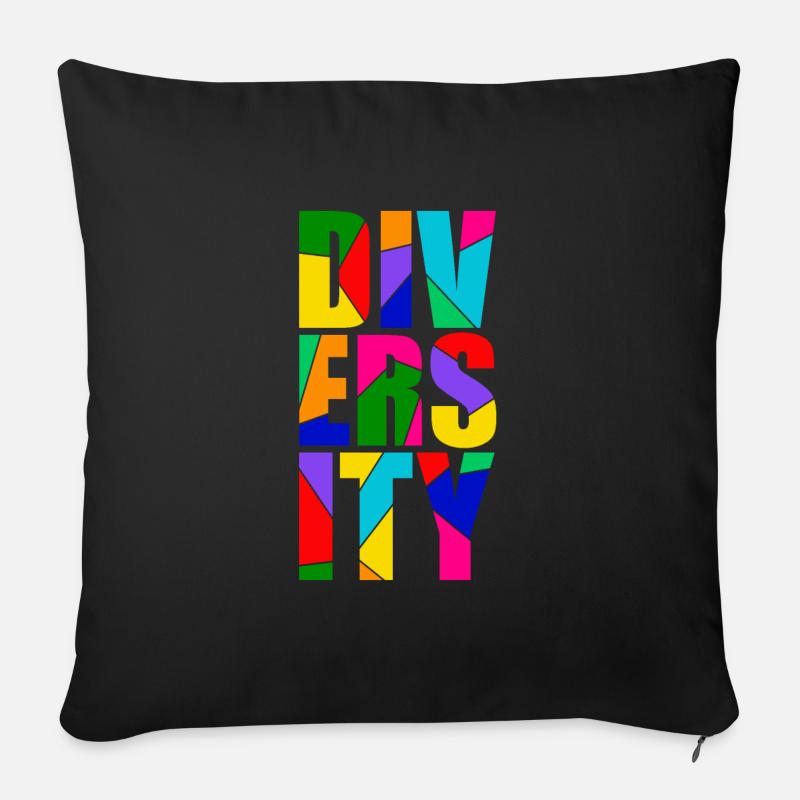 Diversity - Vielfalt - Sofakissenbezug 45 x 45 cm - Schwarz
