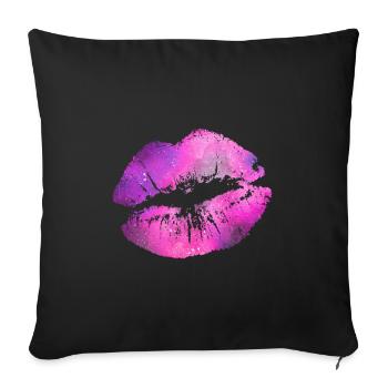 lèvres - Housse de coussin décorative 45 x 45 cm - noir - Devant