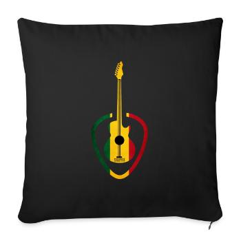 Rastafarian-tone guitar - Sofa pillowcase 17,3'' x 17,3'' (45 x 45 cm) - black - Front