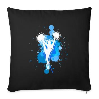 Cheerleader Cheerleading Gift Pompoms Gymnastics - Sofa pillowcase 17,3'' x 17,3'' (45 x 45 cm) - black - Front