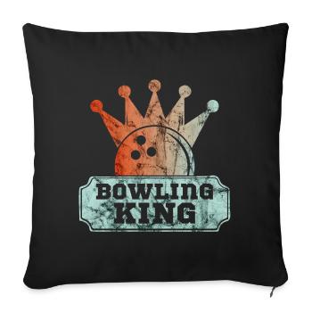 Bowling King Cones Bowling Bowler - Sofa pillowcase 17,3'' x 17,3'' (45 x 45 cm) - black - Front