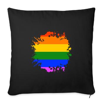 LGBT Spot Gay Pride Rainbow CSD - Sofa pillowcase 17,3'' x 17,3'' (45 x 45 cm) - black - Front