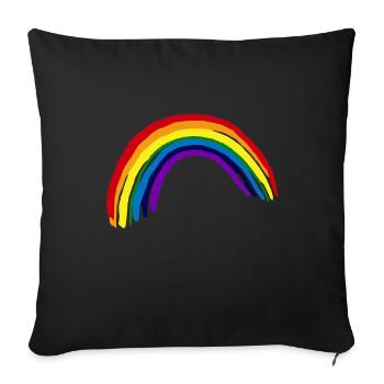 LGBT Rainbow Rainbow Gay Pride CSD - Sofa pillowcase 17,3'' x 17,3'' (45 x 45 cm) - black - Front