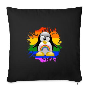 Arc-en-ciel de la fierté gaie LGBT CSD CSD - Housse de coussin décorative 45 x 45 cm - noir - Devant