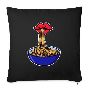 Spaghetti Pâtes Pâtes Asciutta Italie Nourriture - Housse de coussin décorative 45 x 45 cm - noir - Devant