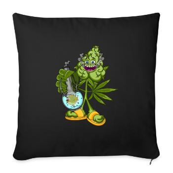 THC Maennchen Cannabis Marijuana CBD - Housse de coussin décorative 45 x 45 cm - noir - Devant