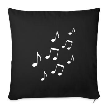 Notes de musique Symboles musicaux cadeau musicien - Housse de coussin décorative 45 x 45 cm - noir - Devant