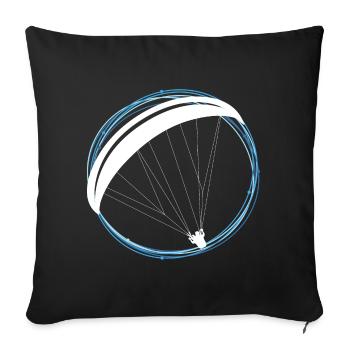 Paragliding paraglider parachute gift pilot - Sofa pillowcase 17,3'' x 17,3'' (45 x 45 cm) - black - Front
