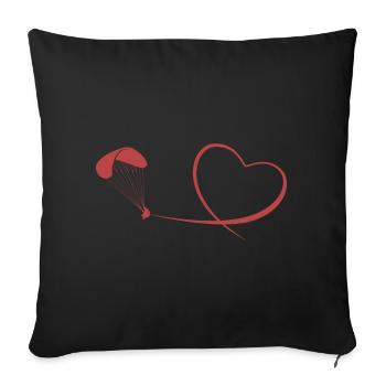 Parapente Amour - Housse de coussin décorative 45 x 45 cm - noir - Devant