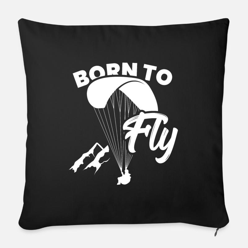 Paragliding Gleitschirm Pilot Geschenk Berge Sport - Sofakissenbezug 45 x 45 cm - Schwarz