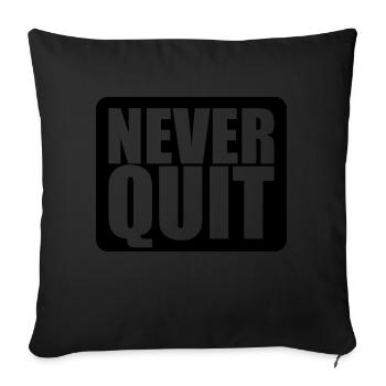 logo never quit button gewinner stars sieger sport - Sofakissenbezug 45 x 45 cm - Schwarz - Vorne