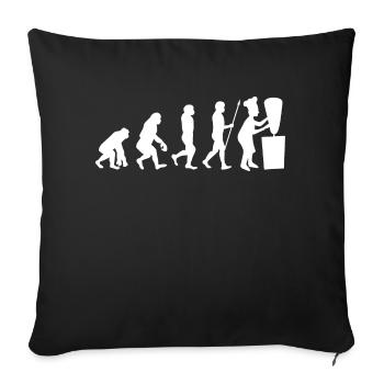 Kebab Evolution Kebap Doner Spit Funny Food - Sofa pillowcase 17,3'' x 17,3'' (45 x 45 cm) - black - Front
